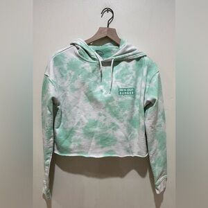 In-N-Out Burger Green & White Tie Dye Cropped Hoodie Sweatshirt - Women’s XS